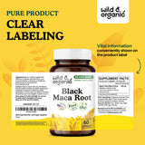 Wild & Organic Black Maca Capsules 500 mg packaging details
