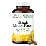 Wild & Organic Black Maca Capsules 500mg front view
