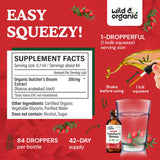 Wild & Organic Butcher's Broom Tincture 350mg label close-up