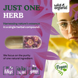 Wild & Organic Caralluma Fimbriata Capsules 1000mg bottle with a measuring spoon