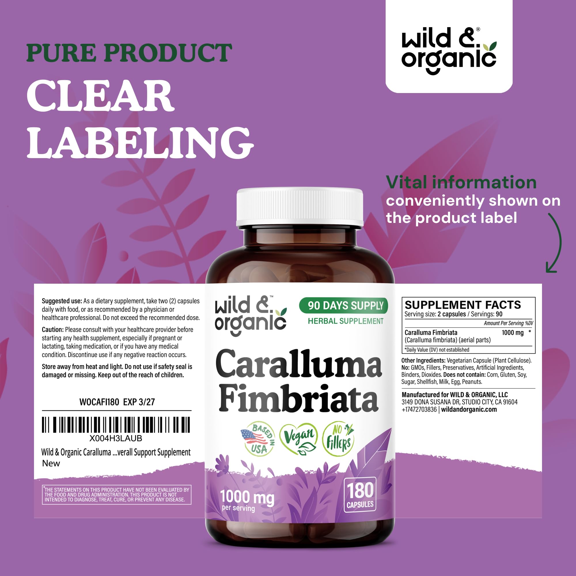 Wild & Organic Caralluma Fimbriata Capsules 1000mg lifestyle scene