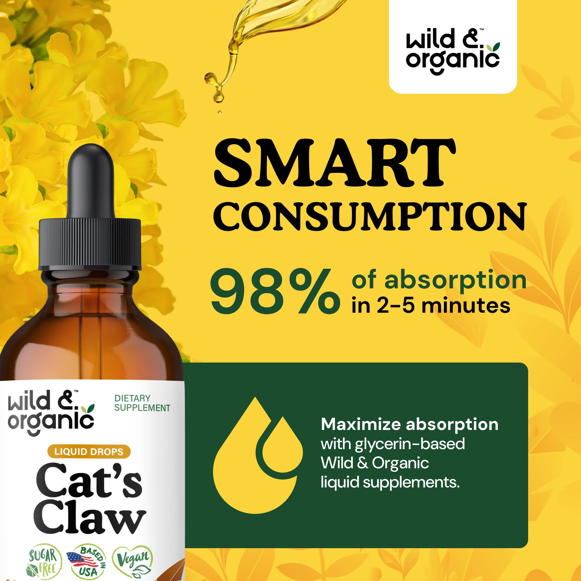 Wild & Organic Cats Claw Tincture ingredients list