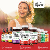 Wild & Organic Cayenne Pepper Capsules 500mg bottle with capsules