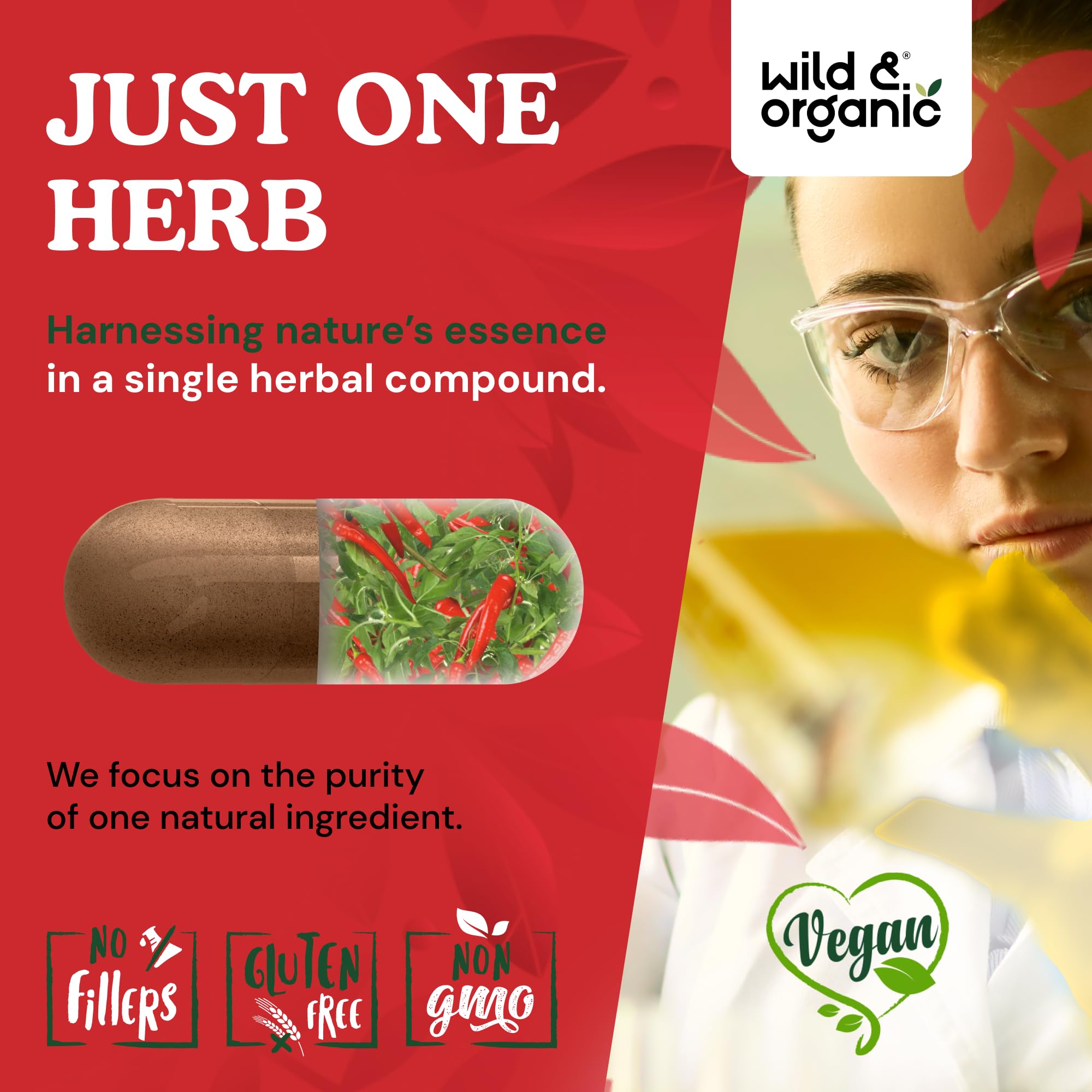 Wild & Organic Cayenne Pepper Capsules 500mg ingredients list