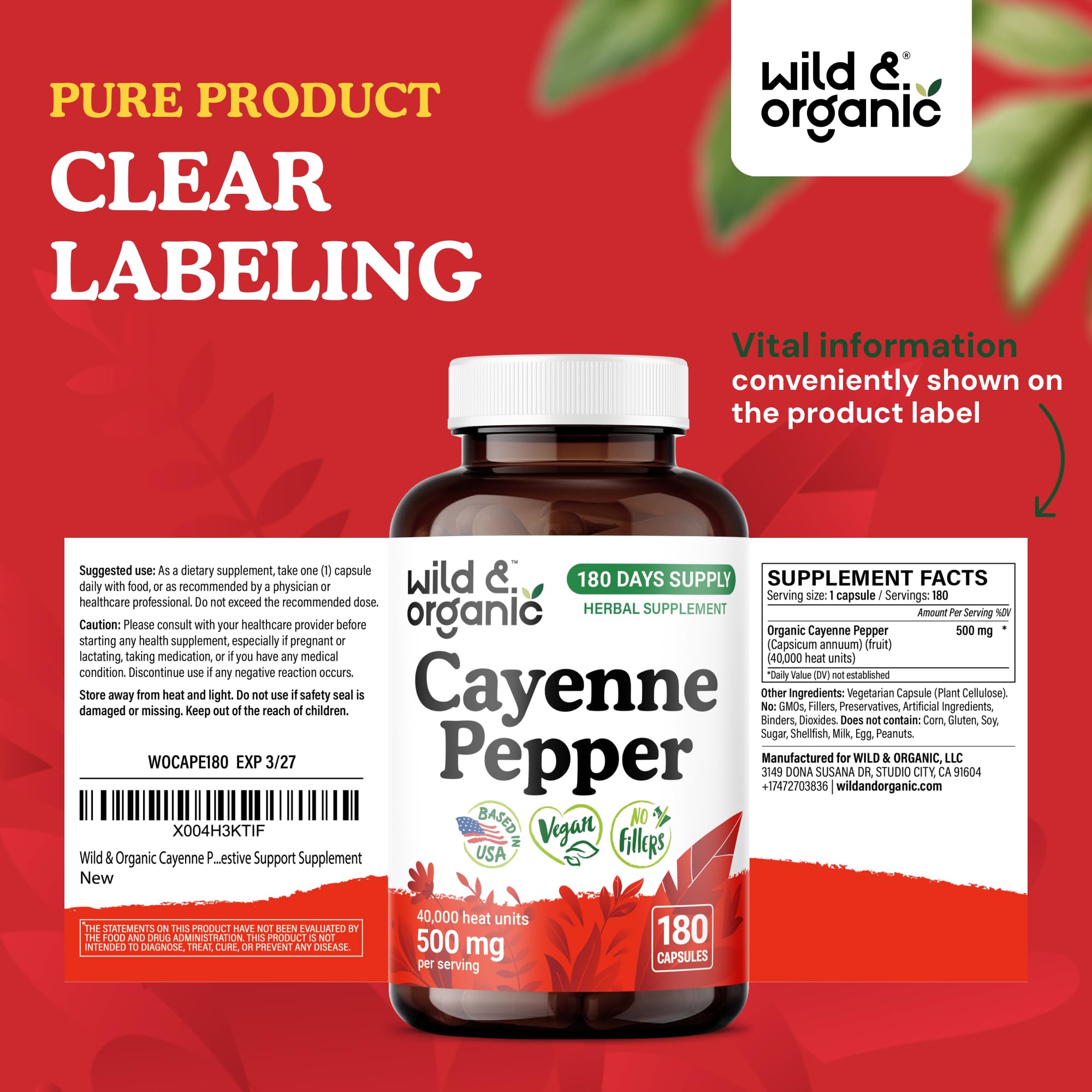 Wild & Organic Cayenne Pepper Capsules 500mg lifestyle scene