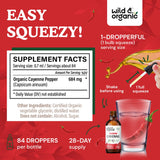 Wild & Organic Cayenne Pepper Drops showing dropper