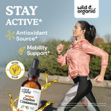 Wild & Organic Ceylon Cinnamon Drops 500mg bottle side view
