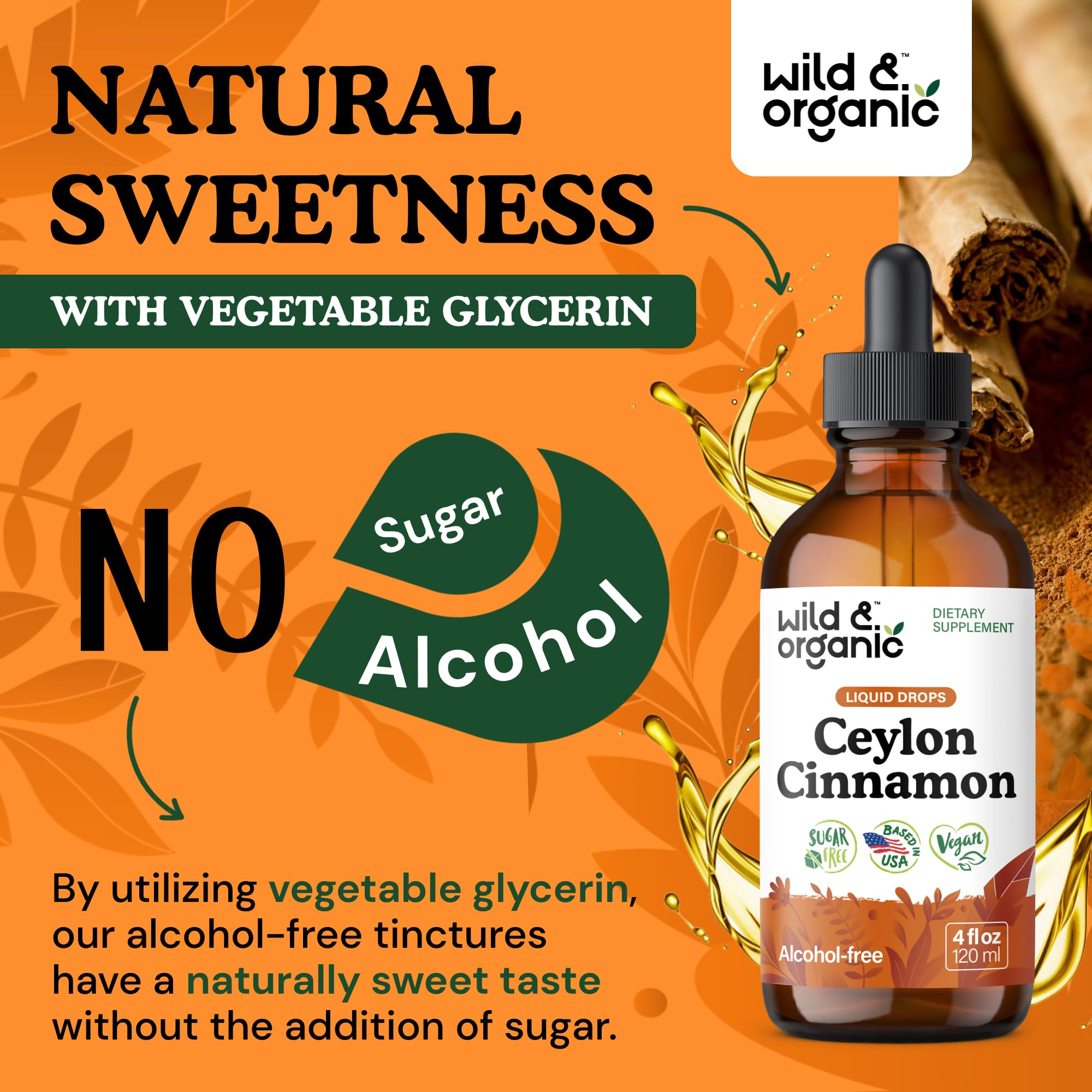 Wild & Organic Ceylon Cinnamon Drops 500mg ingredients list