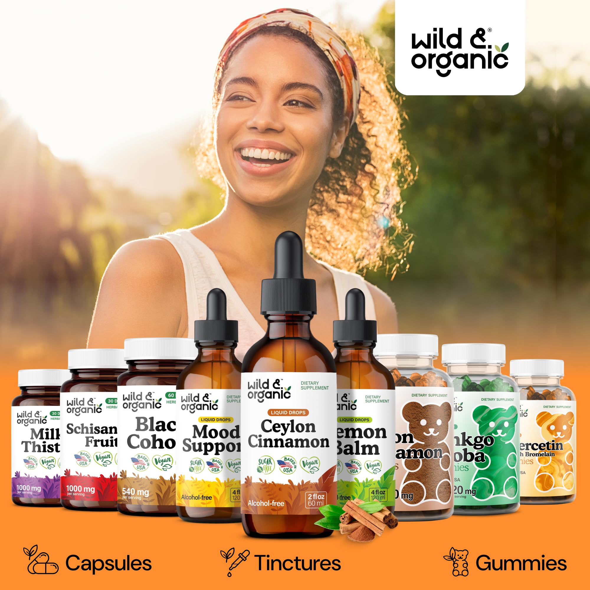 Wild & Organic Ceylon Cinnamon Drops 500mg liquid drops close-up