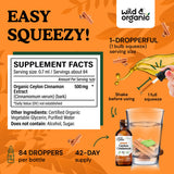 Wild & Organic Ceylon Cinnamon Drops 500mg with measuring dropper