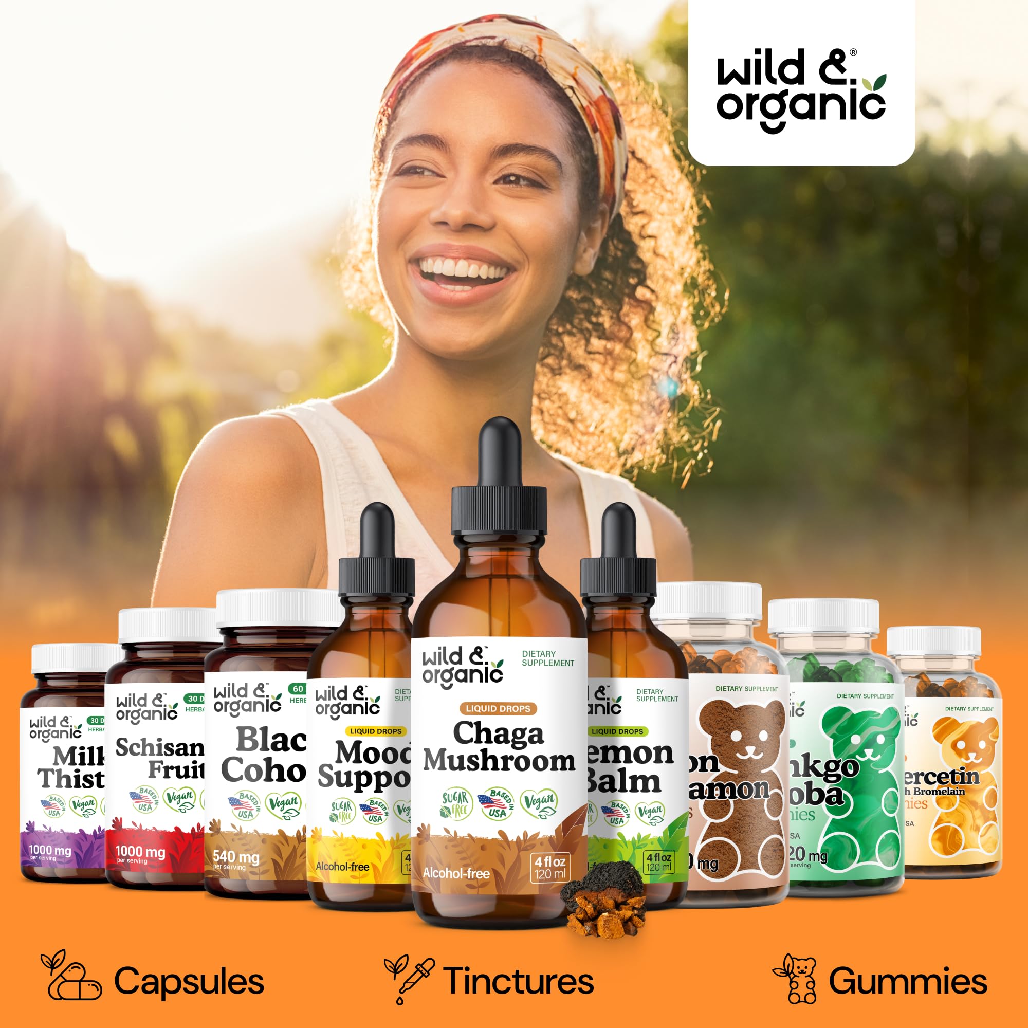 Wild & Organic Chaga Mushroom Tincture in a lifestyle setting