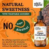 Wild & Organic Chaga Mushroom Tincture with measuring spoon