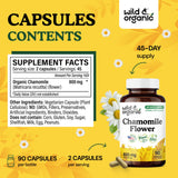 Wild & Organic Chamomile Capsules 800mg capsule close-up