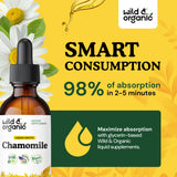 Wild & Organic Chamomile Tincture 500mg on a wooden table
