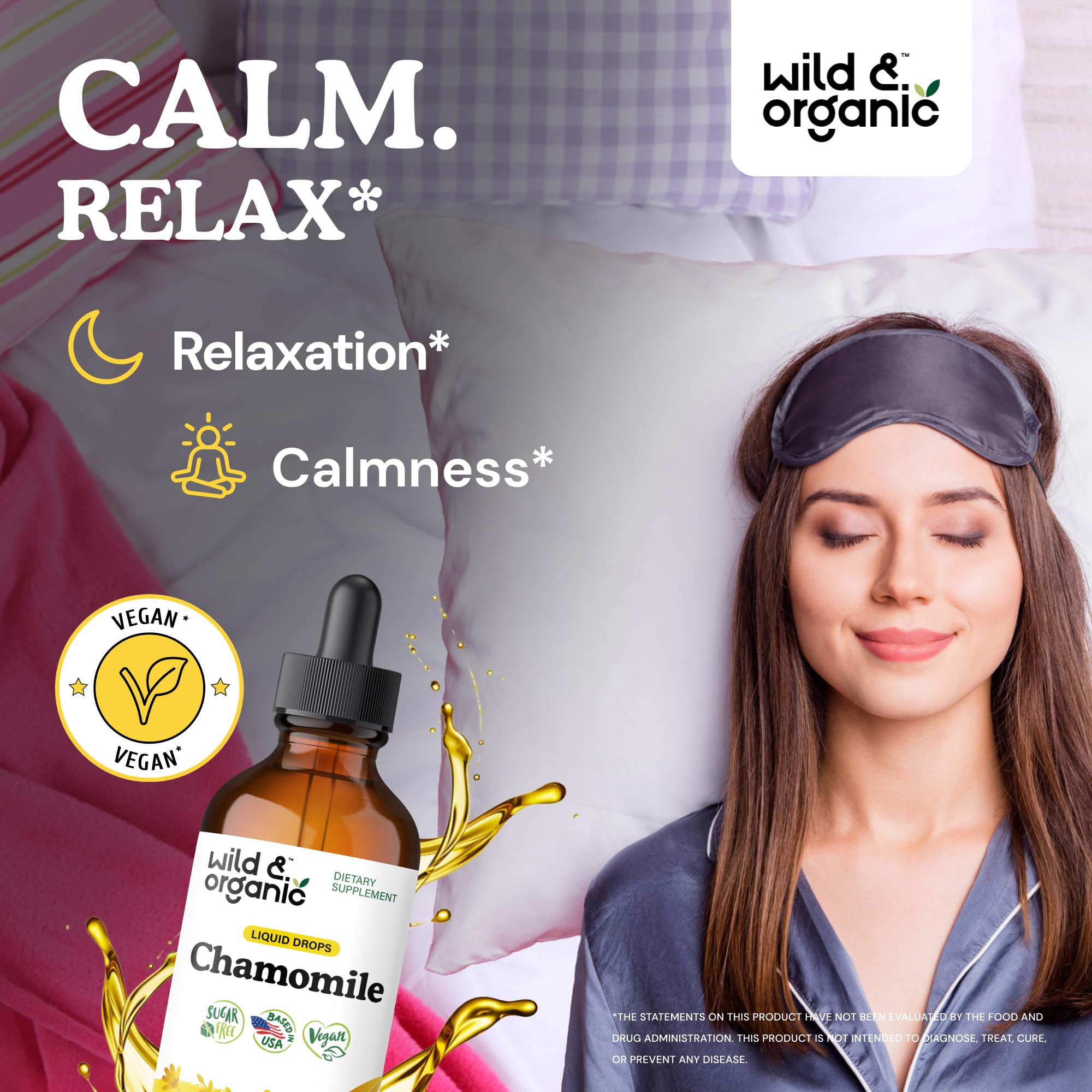 Wild & Organic Chamomile Tincture bottle with dropper