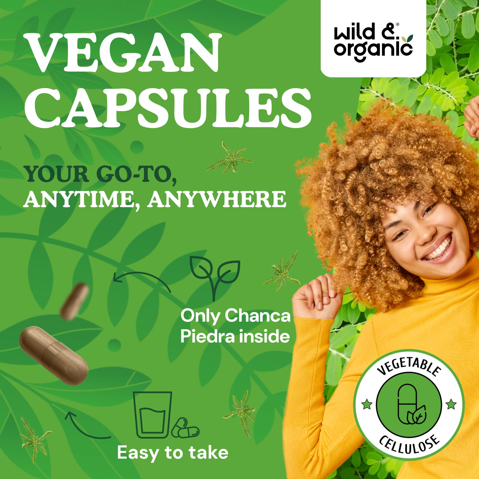 Wild & Organic Chanca Piedra Capsules side view