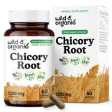 Wild & Organic Chicory Root Inulin Capsules 1200mg front view