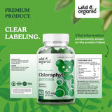 Wild & Organic Chlorophyll Gummies open bottle showing gummies