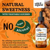 Wild & Organic Cordyceps Mushroom Tincture 500mg packaging details
