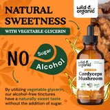 Wild & Organic Cordyceps Mushroom Tincture bottle back view