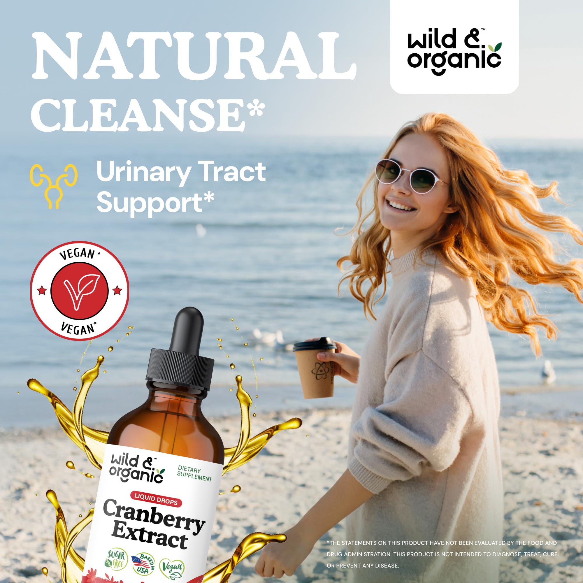 Wild & Organic Cranberry Extract 500mg back view bottle