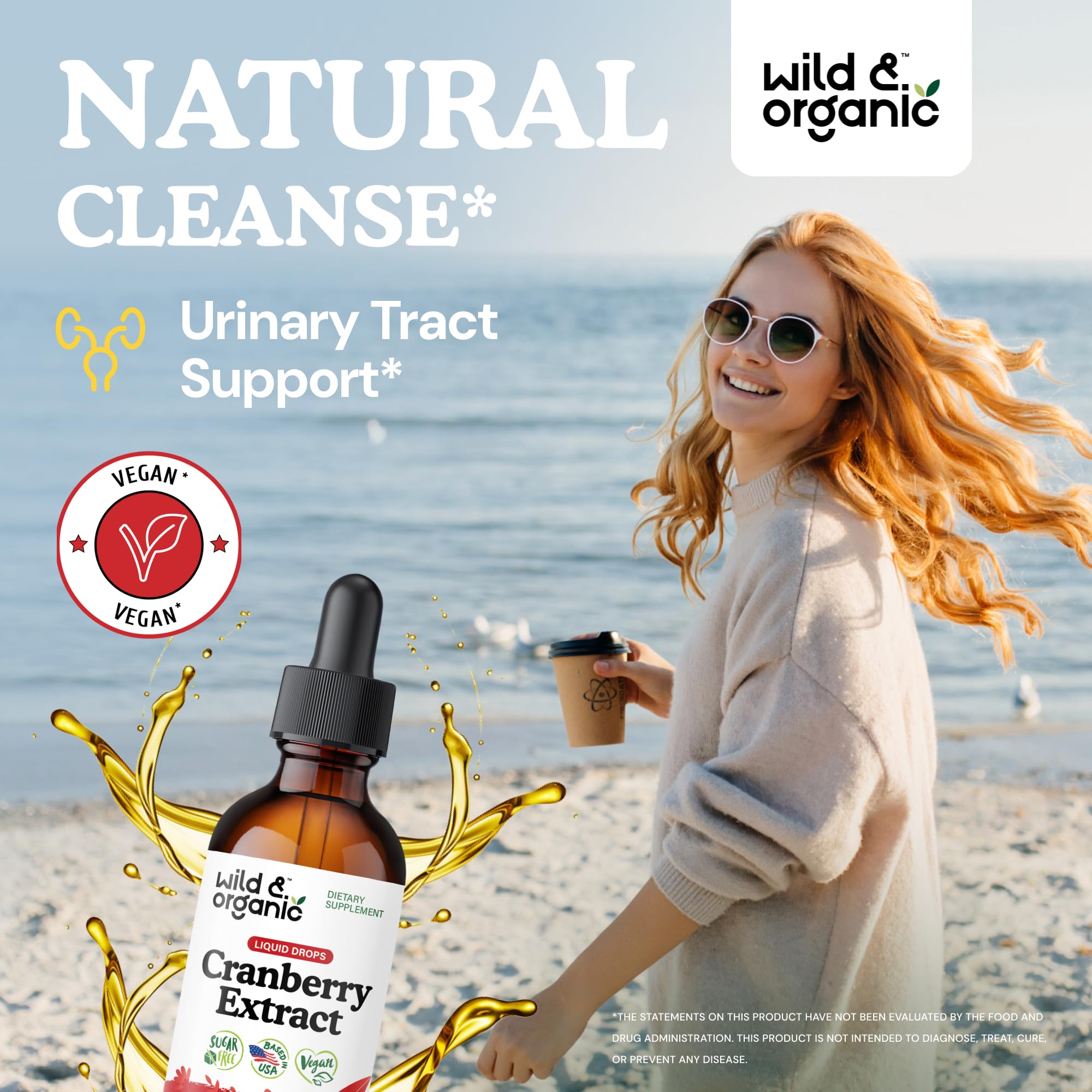 Wild & Organic Cranberry Extract 500mg bottle side view
