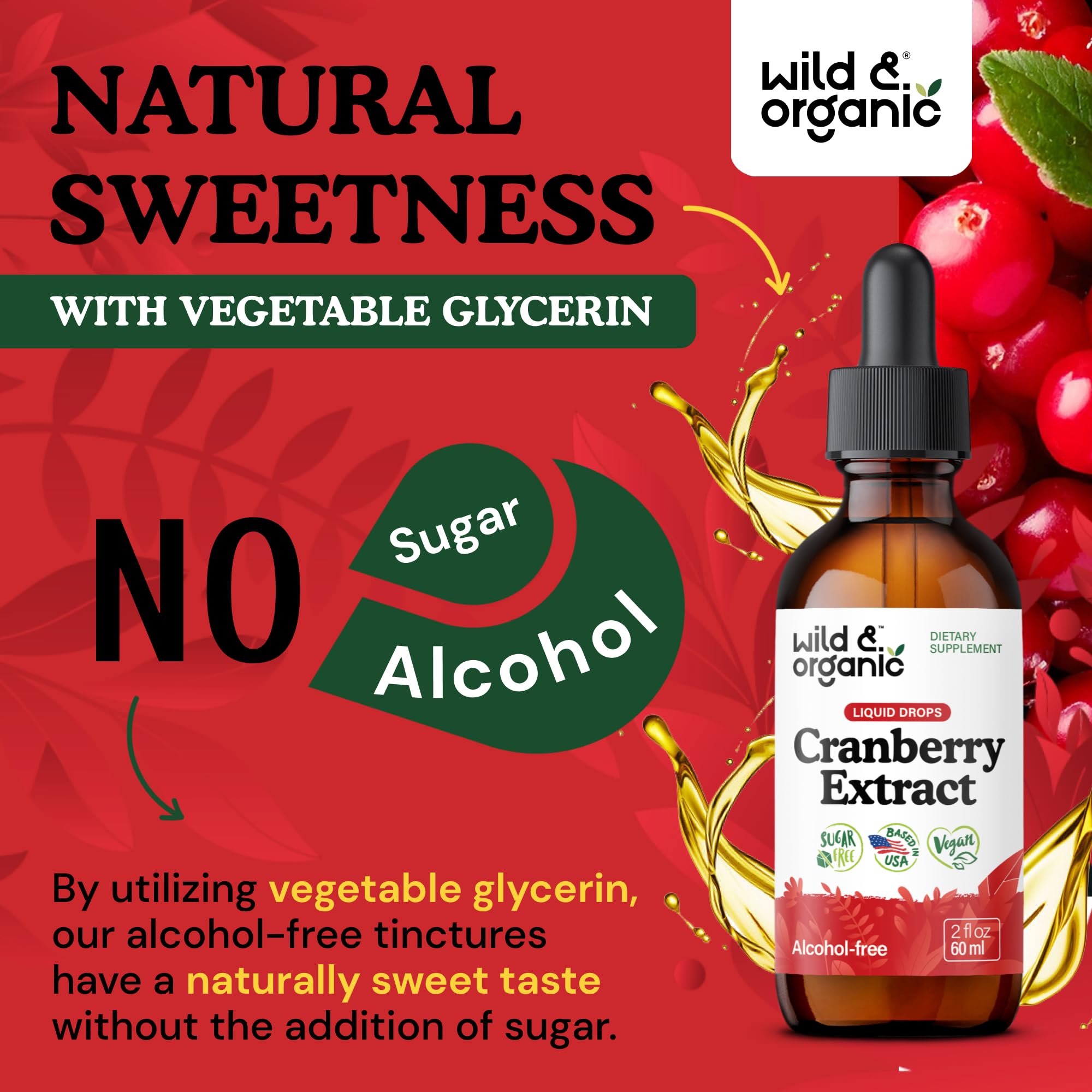 Wild & Organic Cranberry Extract 500mg label close-up