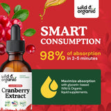 Wild & Organic Cranberry Extract 500mg liquid inside bottle