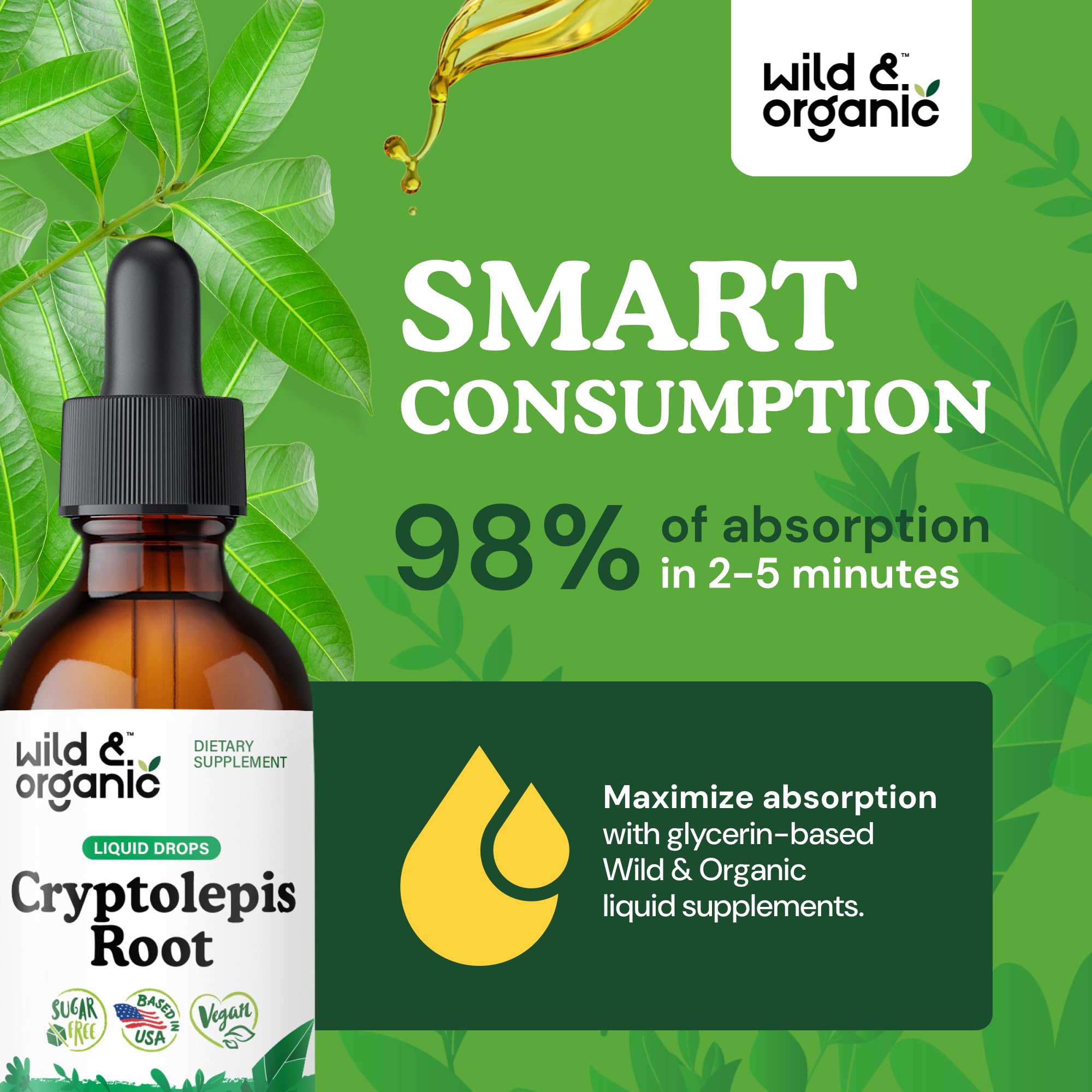 Wild & Organic Cryptolepis Tincture 500mg back view