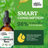 Wild & Organic Cryptolepis Tincture 500mg back view