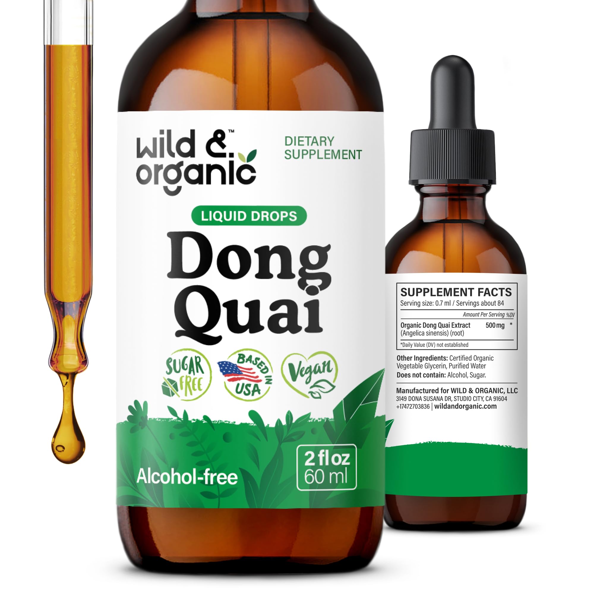 Wild & Organic Dong Quai 2 fl. oz. bottle front view
