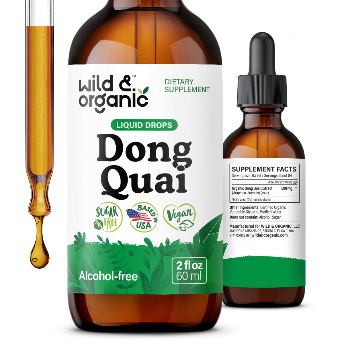 Wild & Organic Dong Quai 2 fl. oz. bottle front view