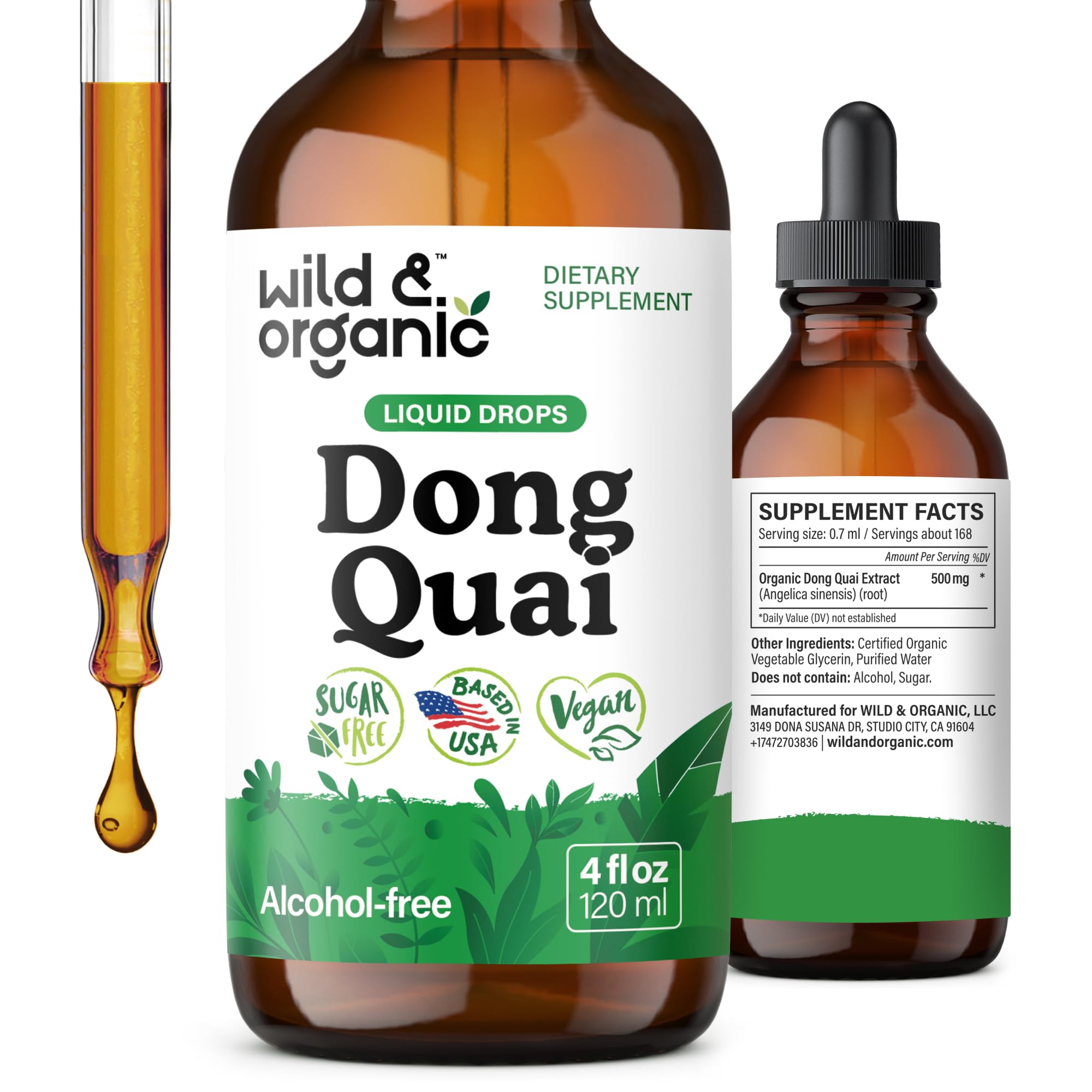 Wild & Organic Dong Quai 4 fl. oz. bottle front view