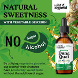 Wild & Organic Dong Quai tincture in a glass