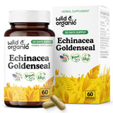 Wild & Organic Echinacea and Goldenseal Capsules front view