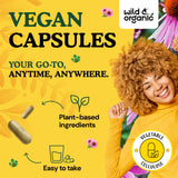 Wild & Organic Echinacea and Goldenseal Capsules open bottle