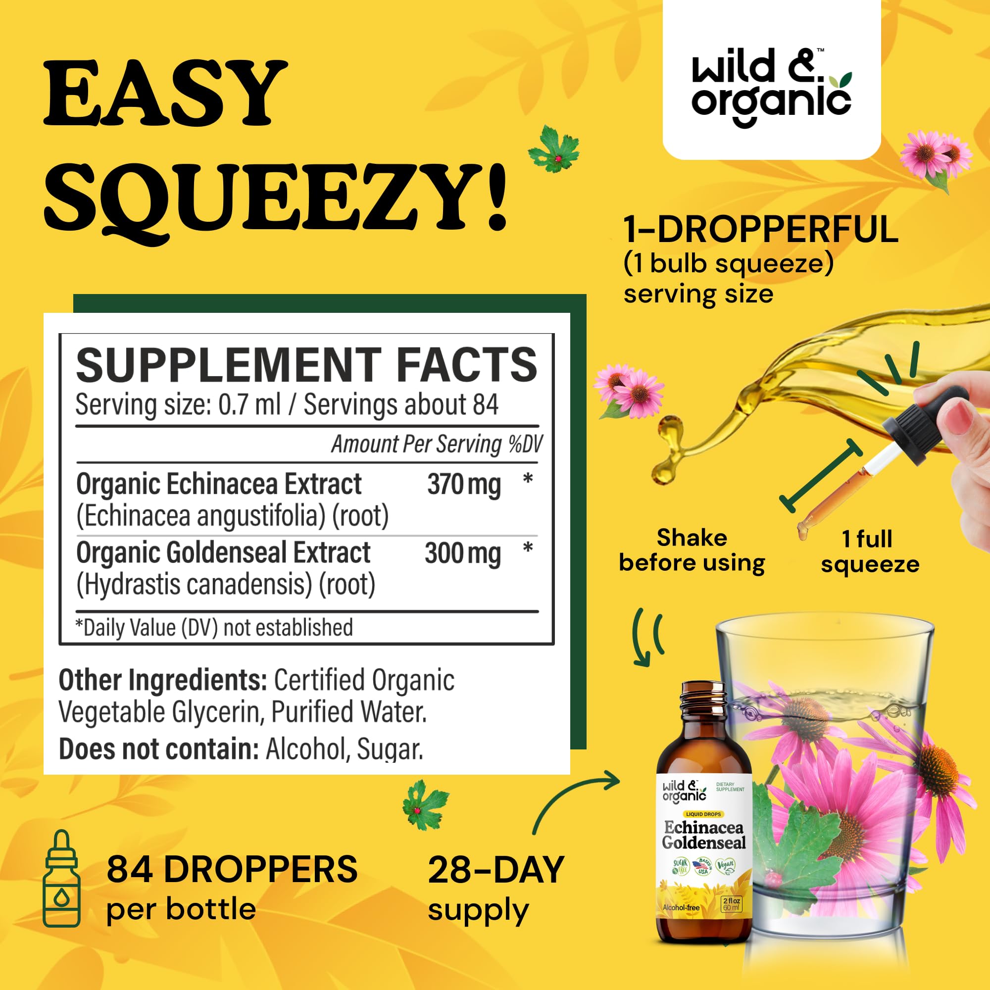Wild & Organic Echinacea Goldenseal Tincture dropper top