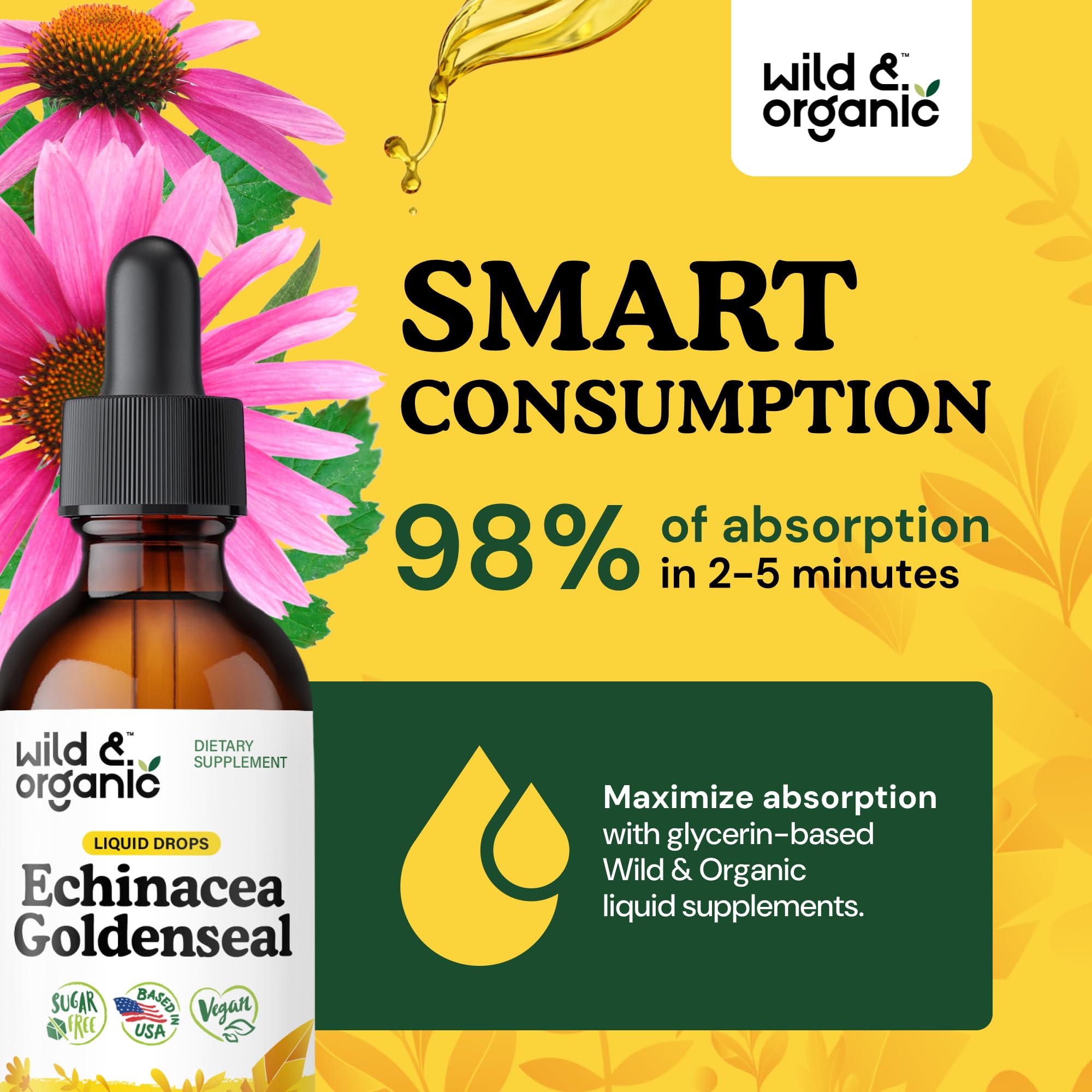 Wild & Organic Echinacea Goldenseal Tincture ingredients list