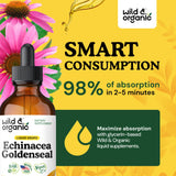Wild & Organic Echinacea Goldenseal Tincture on wooden table