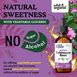 Wild & Organic Echinacea Tincture 500mg on a wooden table