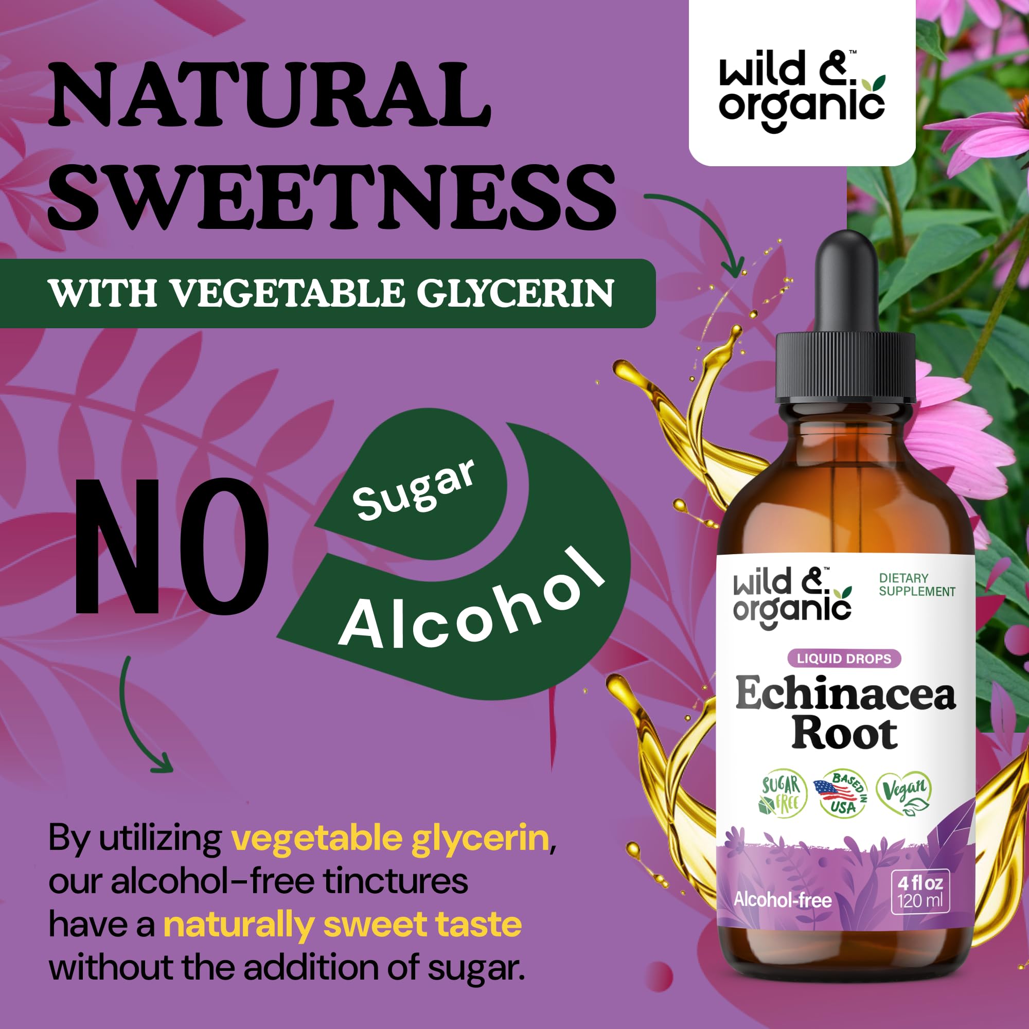 Wild & Organic Echinacea Tincture 500mg packaging