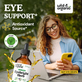 Wild & Organic Eyebright Tincture bottle with label details