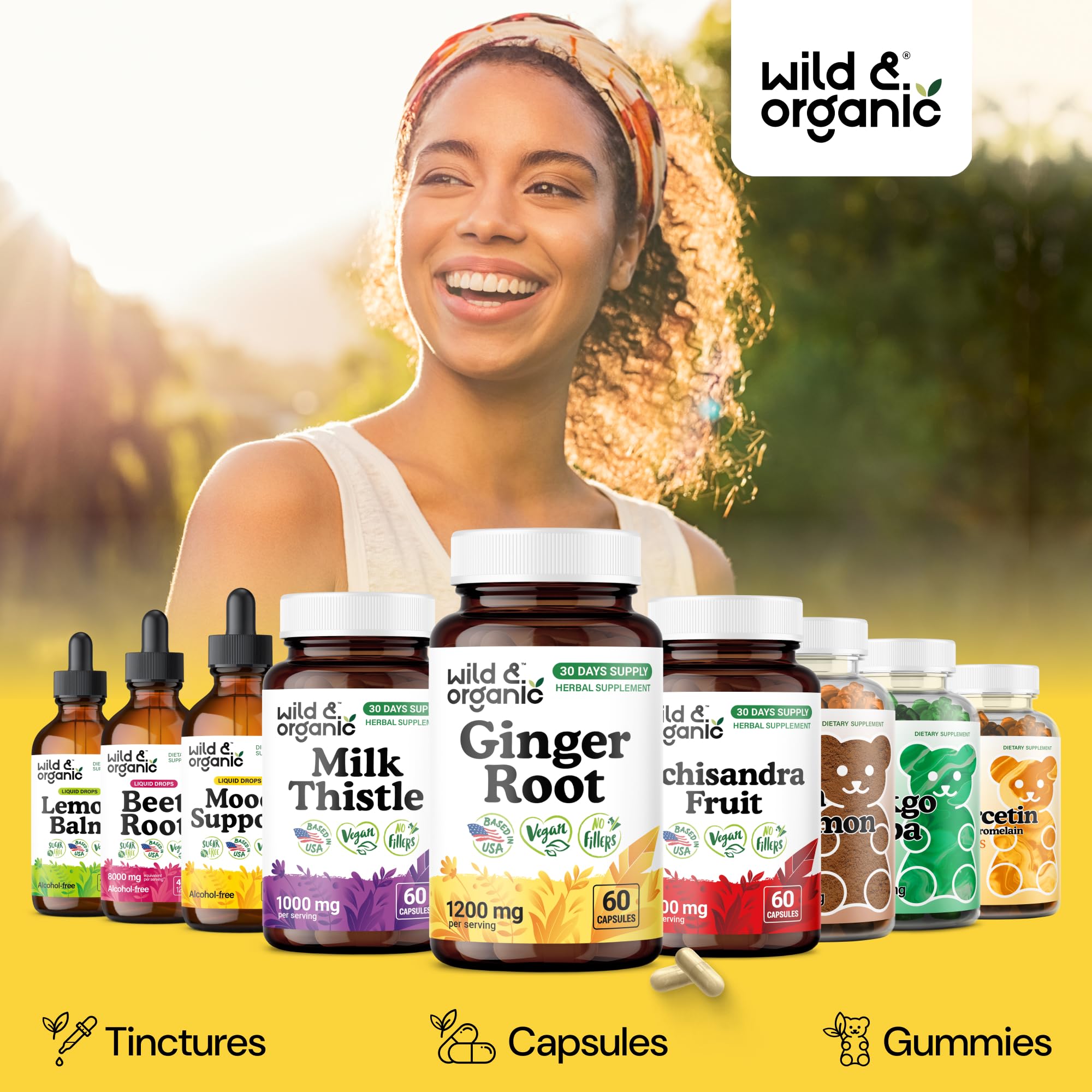 Wild & Organic Ginger Root Capsules 1200mg lifestyle scene