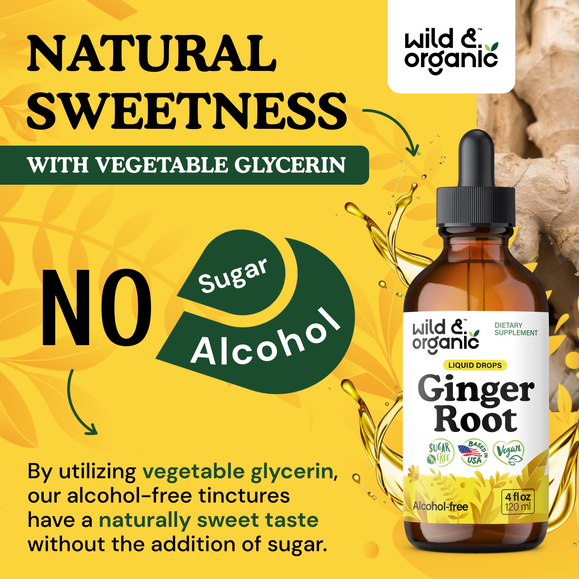 Wild & Organic Ginger Root Drops 500mg packaging