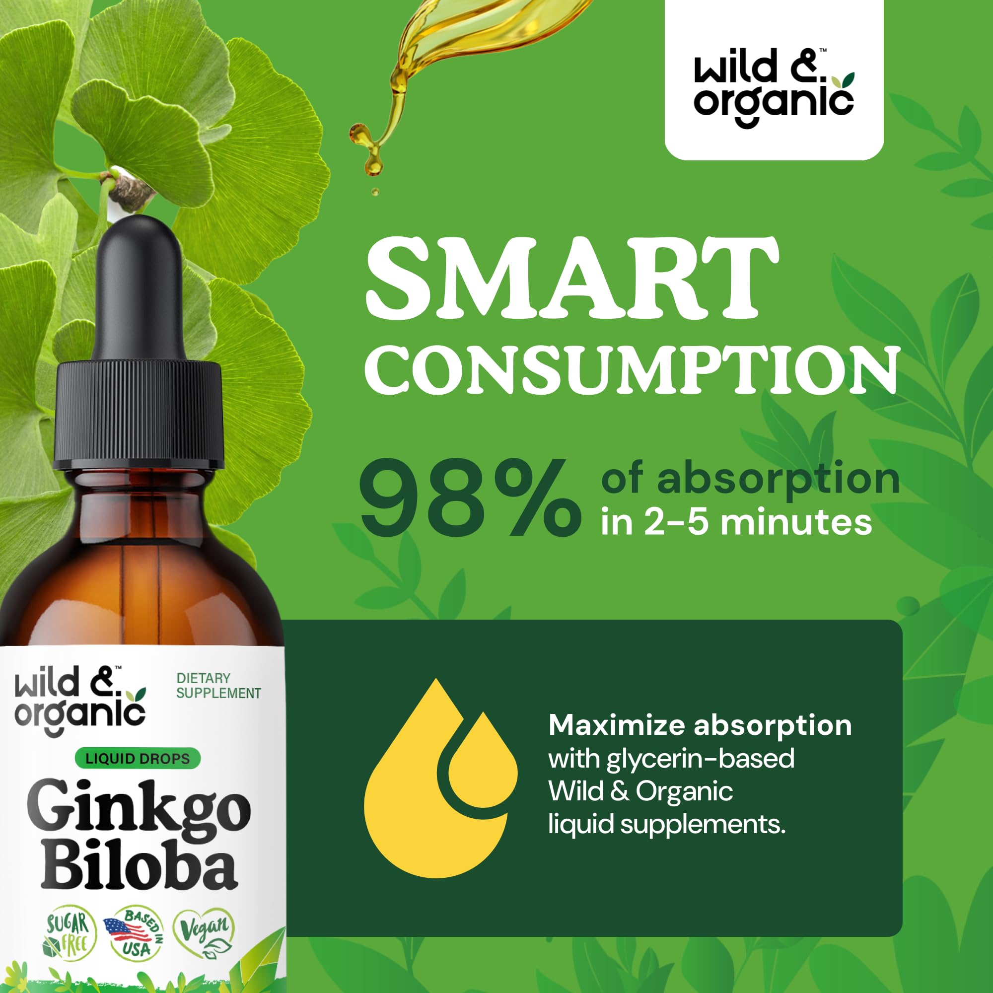 Wild & Organic Ginkgo Biloba Tincture 120 mg packaging
