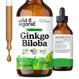 Wild & Organic Ginkgo Biloba Tincture 4 fl. oz. front view