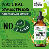 Wild & Organic Ginkgo Biloba Tincture with a glass of water