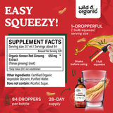 Wild & Organic Ginseng Tincture dropper with liquid