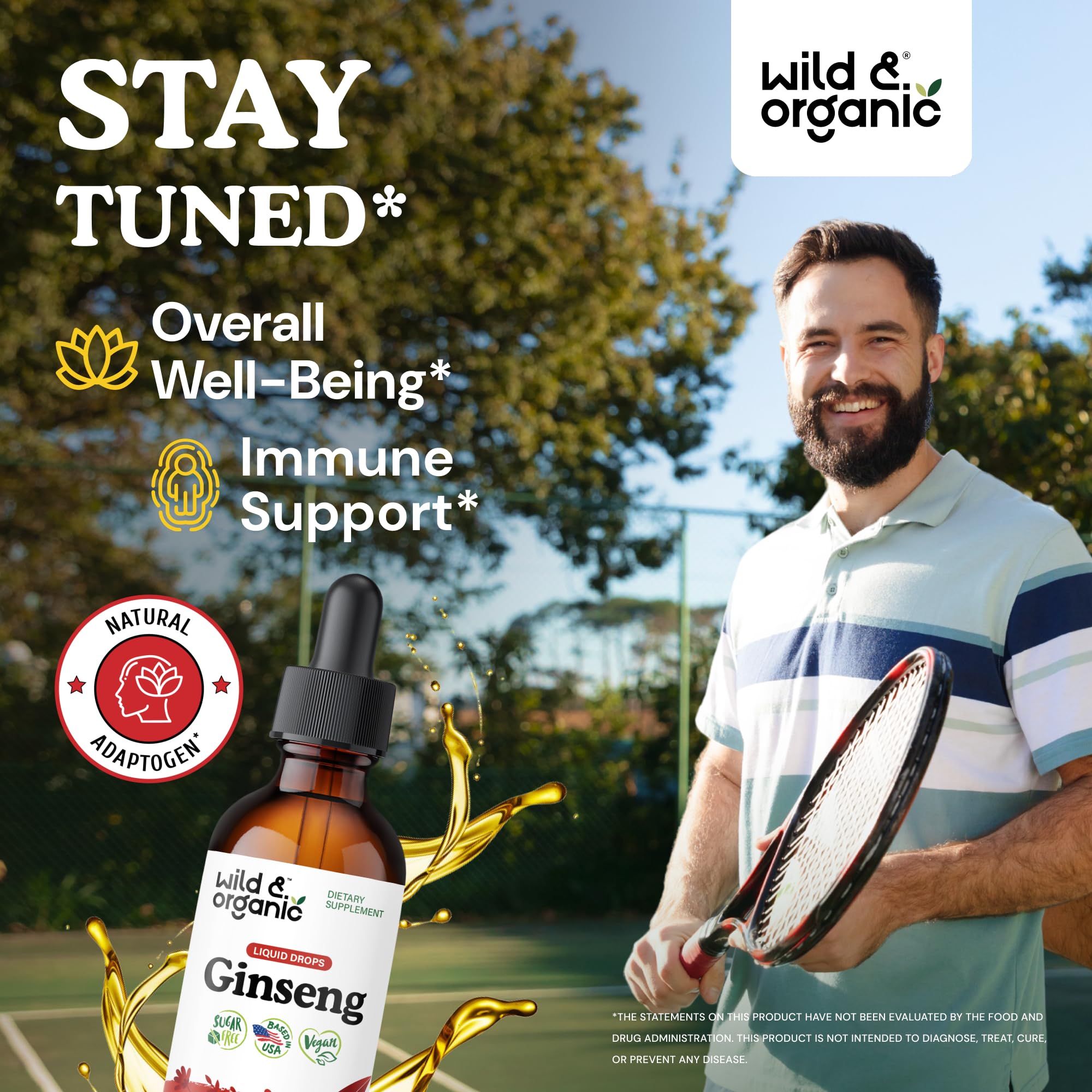 Wild & Organic Ginseng Tincture label close-up