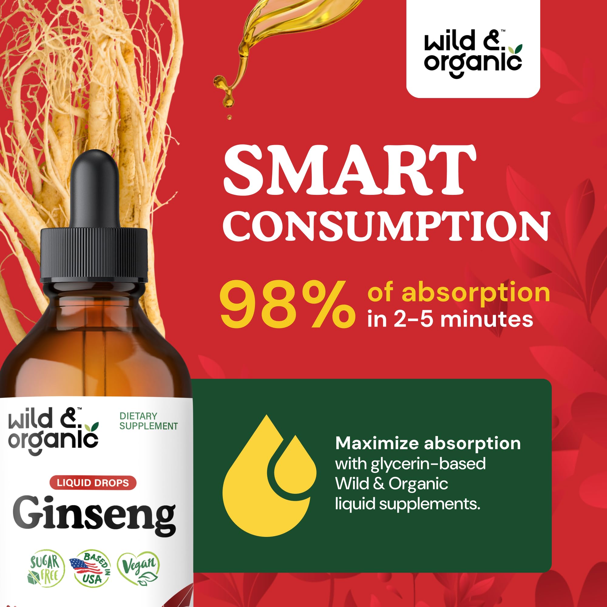 Wild & Organic Ginseng Tincture with dropper